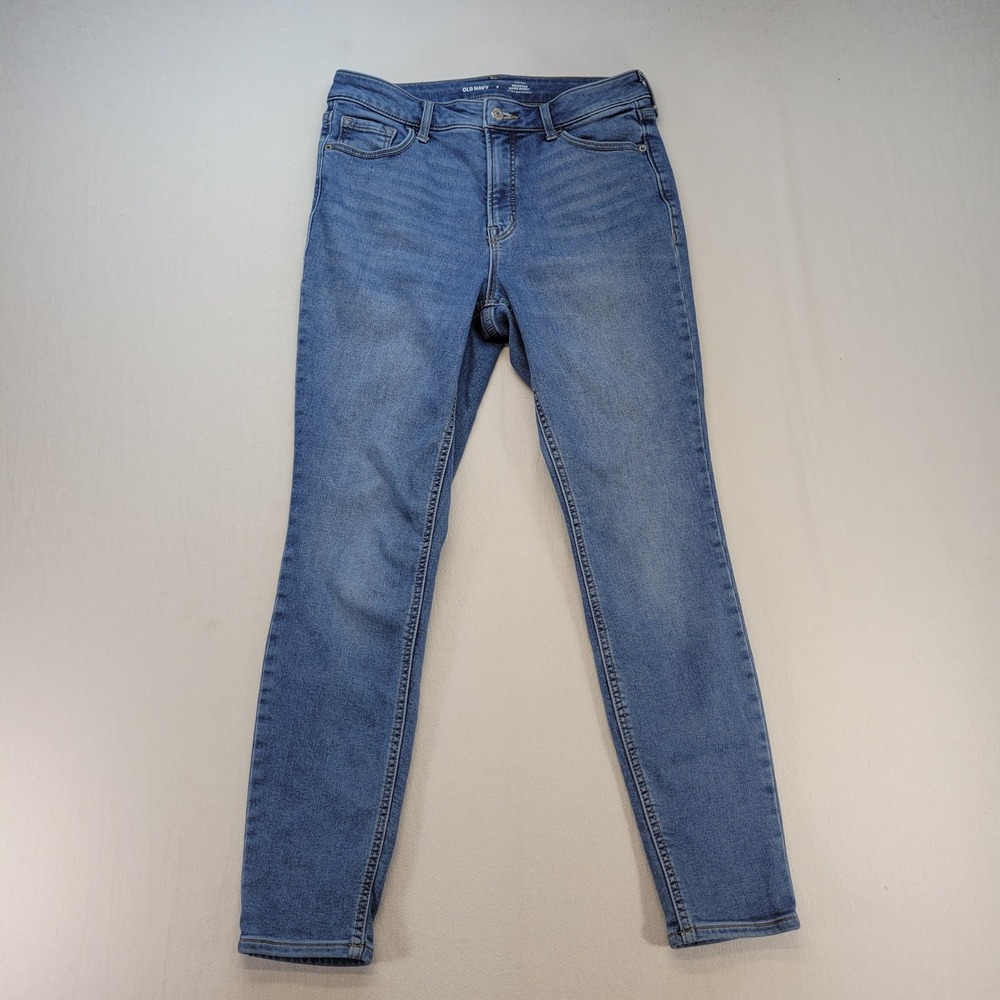 Old Navy Rockstar Super Skinny Jeans Womens 8 Blue High Rise Secret Slim Pockets